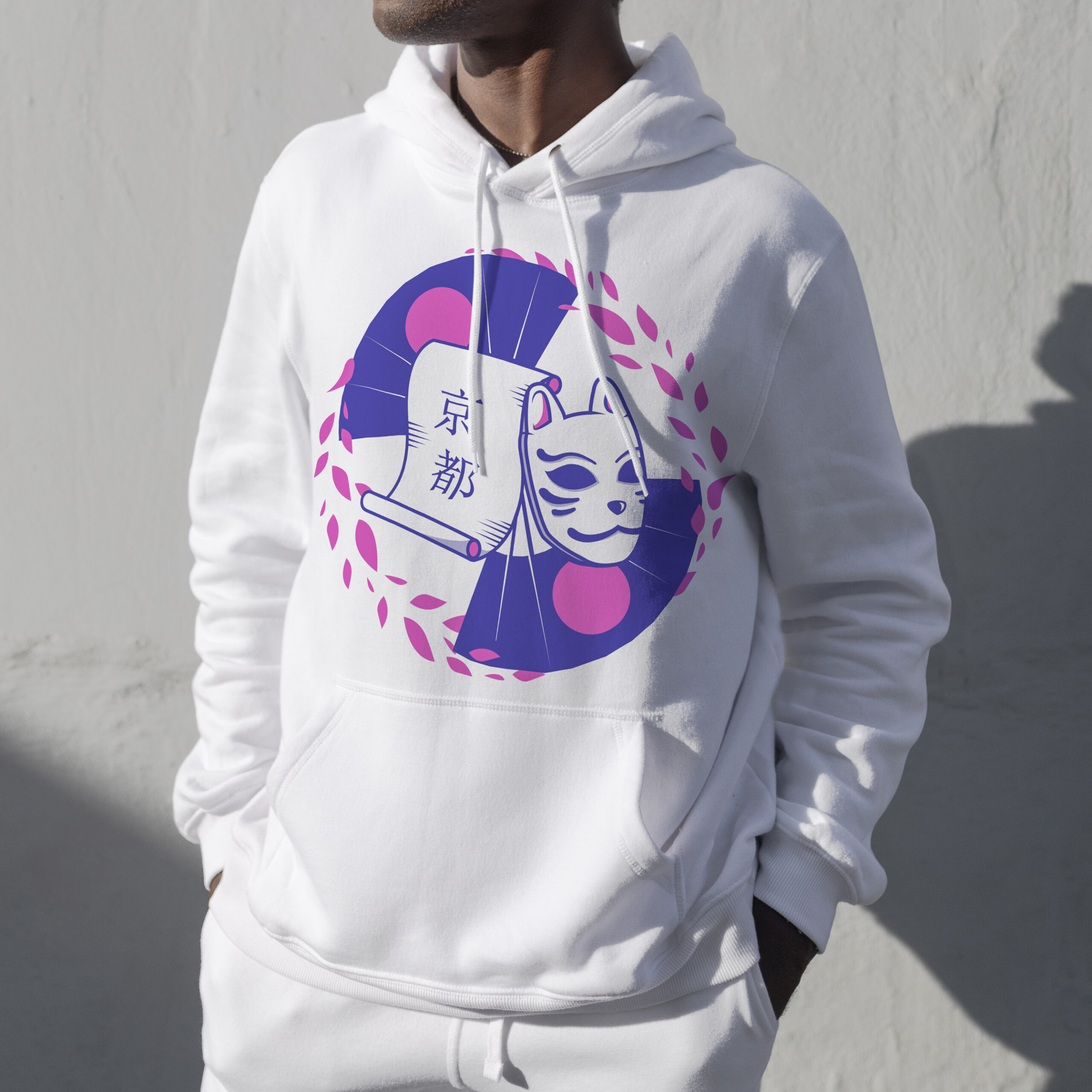 Simple white hoodie mockup psd comfortably sporty menswear