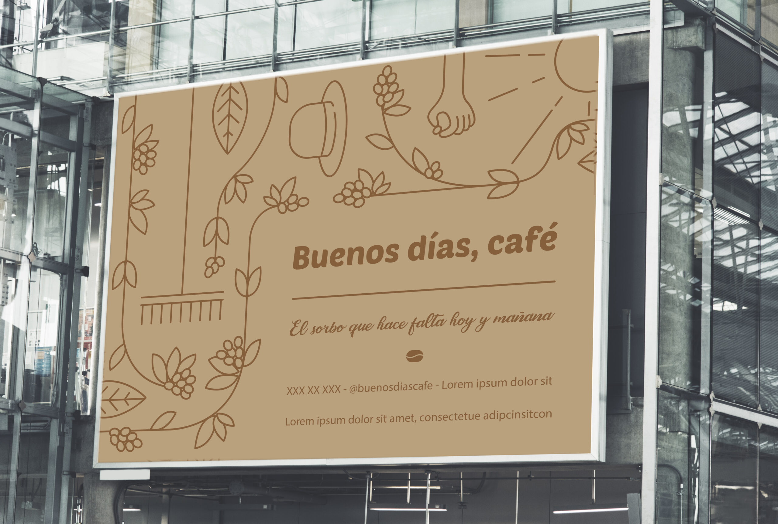 Large-scale rectangular billboard mockup